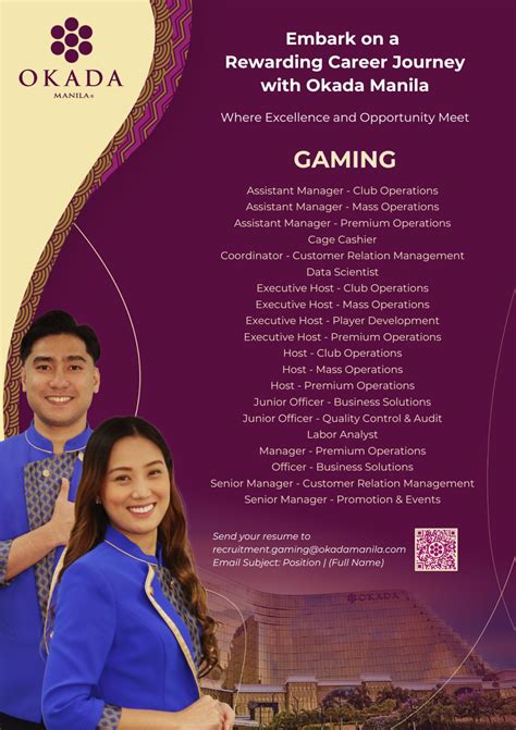 okada manila hiring|Okada Manila Jobs in Philippines .